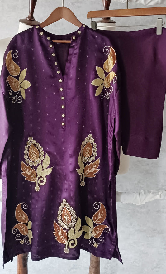 Dholki Edit - Pure Sheesha Bundki Silk - Royal Purple  Phool Patta
