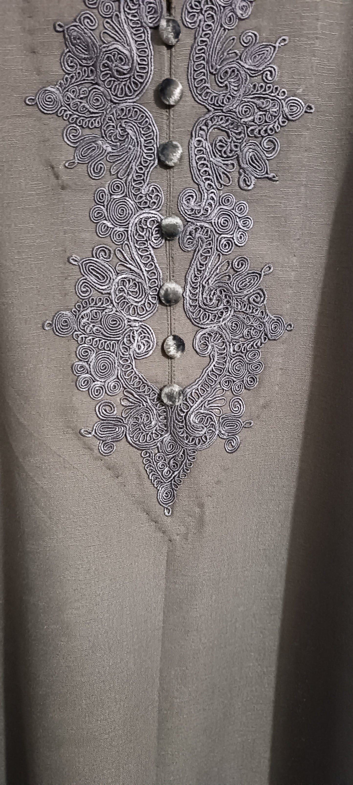 Winter Edit - Dori Embroidery - Pure Silk Karandi- Blue Grey