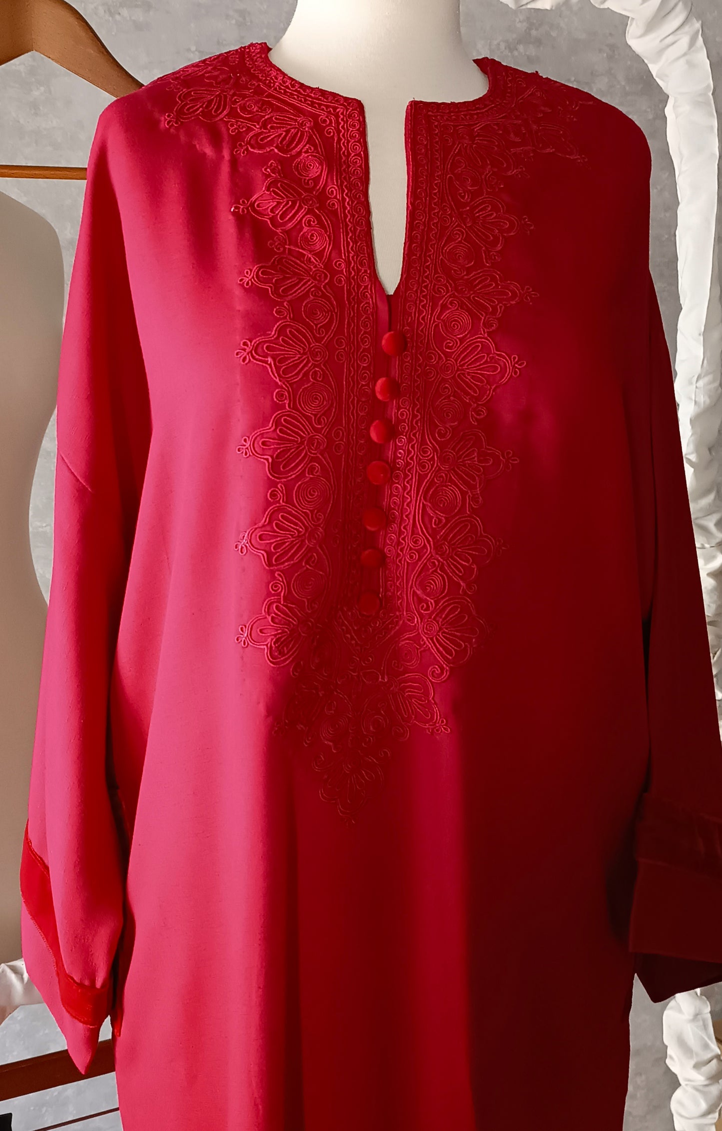 Winter Edit - Dori Embroidery - Pure Silk Karandi- The Red 'Red'