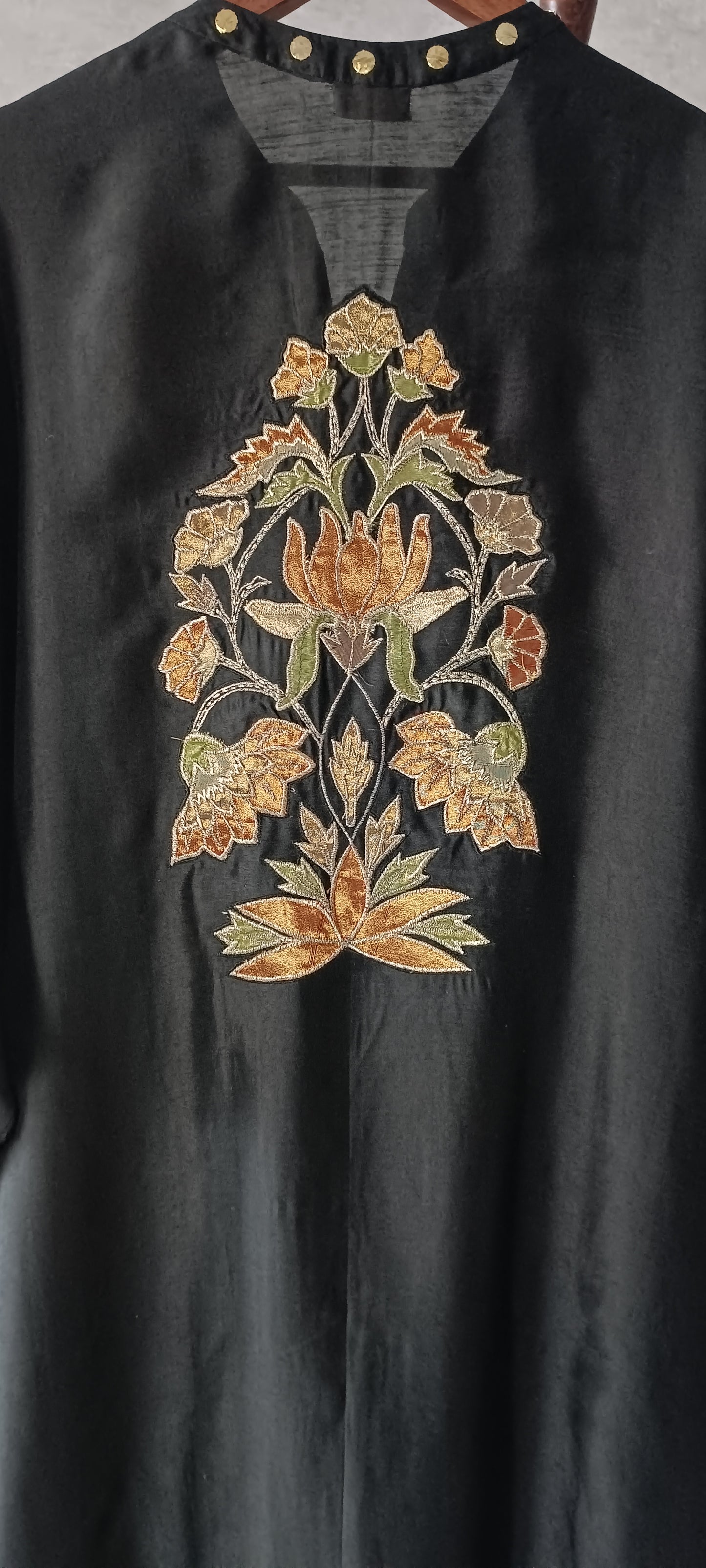 Wedding Edit - Pure Maple Raw Silk Kaftan - Black