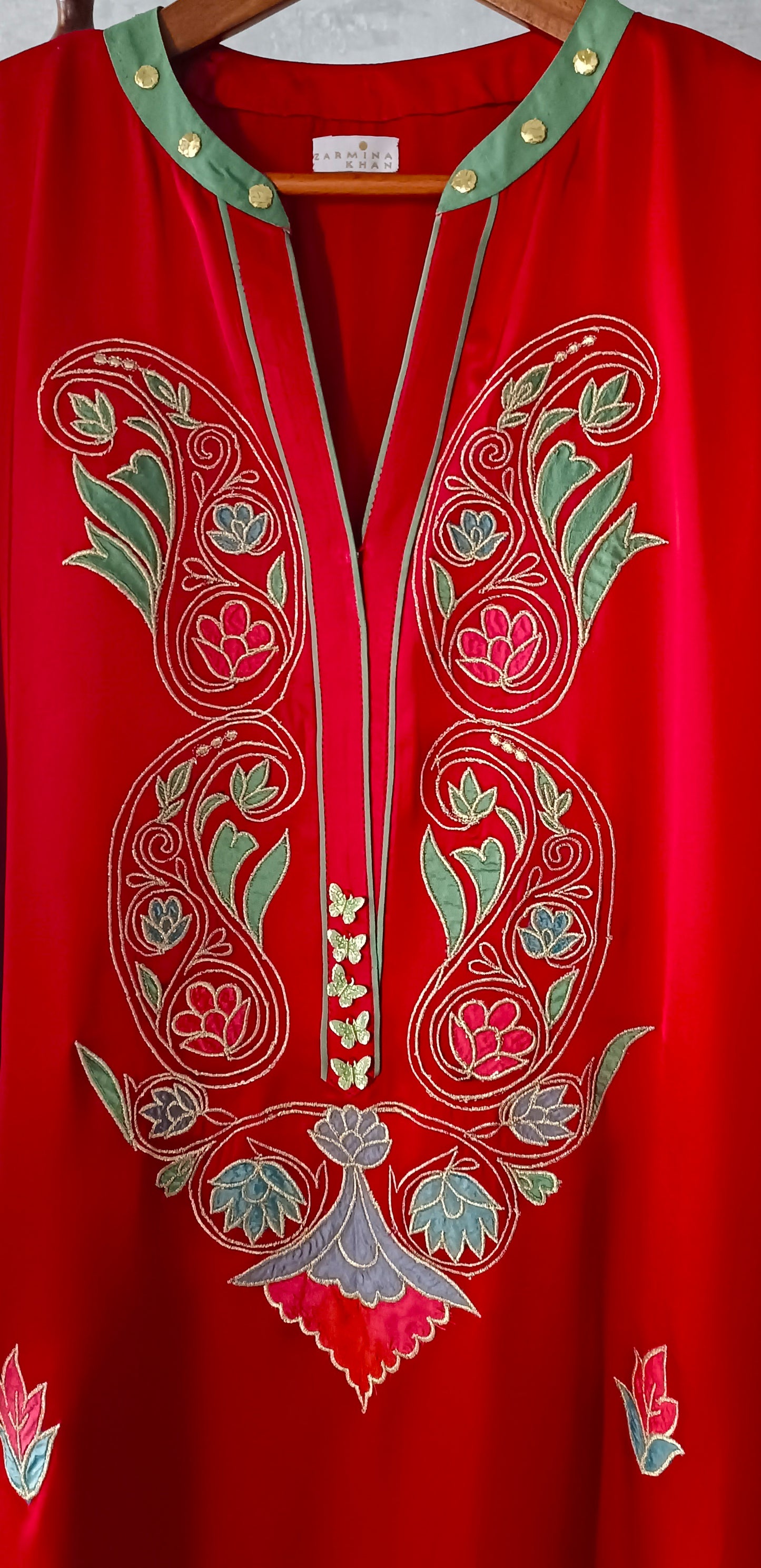 Wedding Edit - Pure Sateen Silk Applique & Embroidery -  The red 'Red'