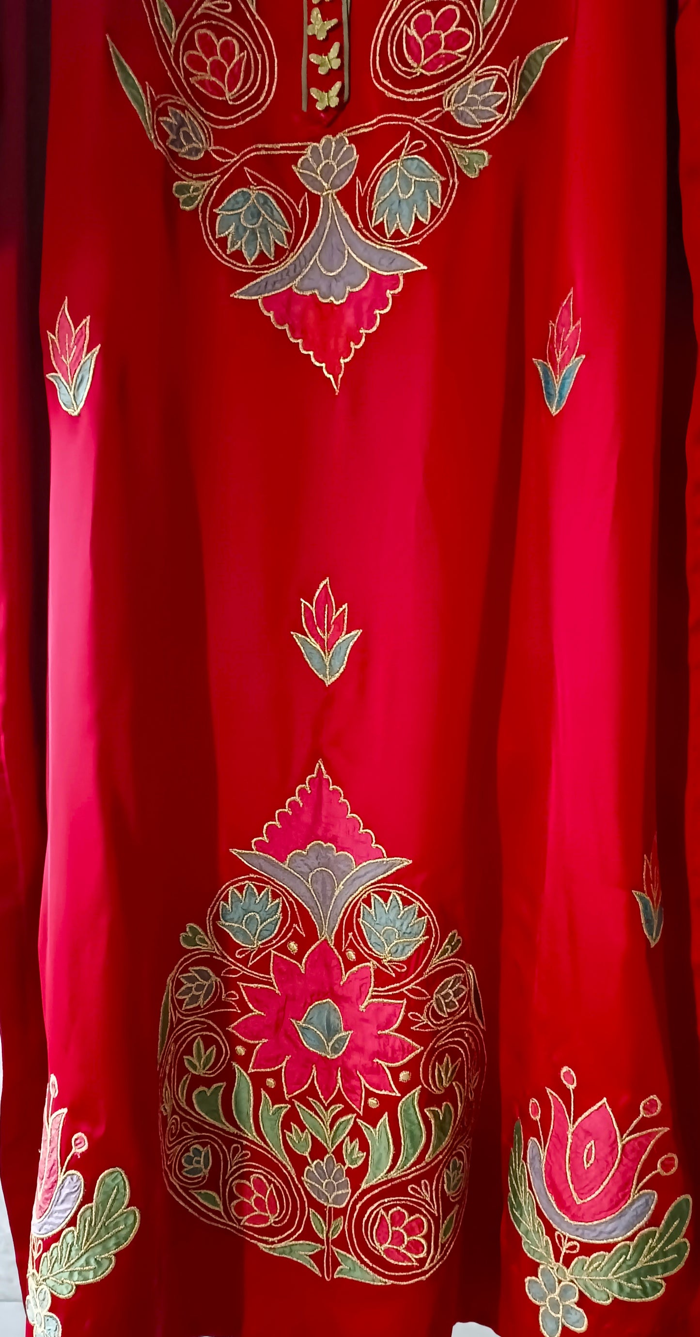 Wedding Edit - Pure Sateen Silk Applique & Embroidery -  The red 'Red'