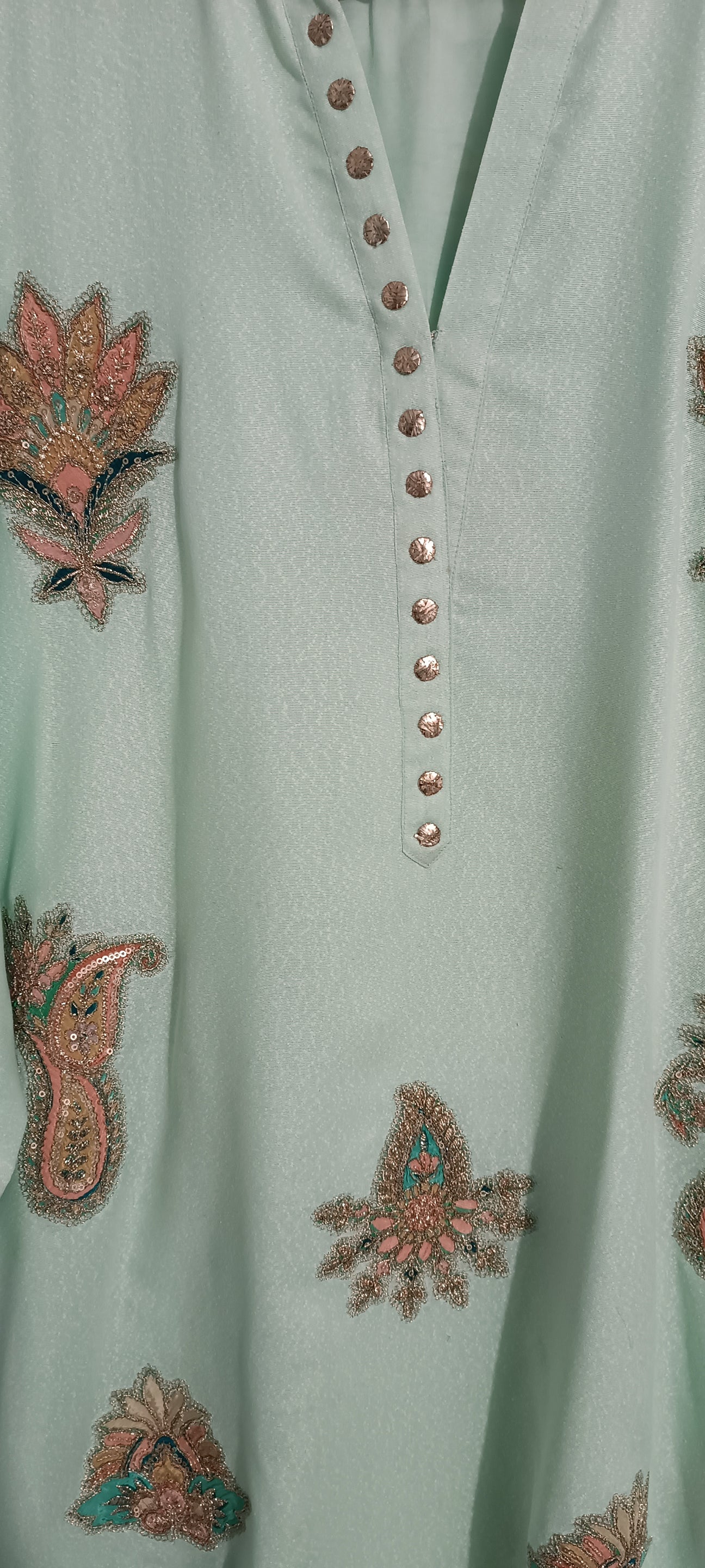 Spring Edit -  Pure Lawn Karandi Velvet Appliqué - Pulse Blue