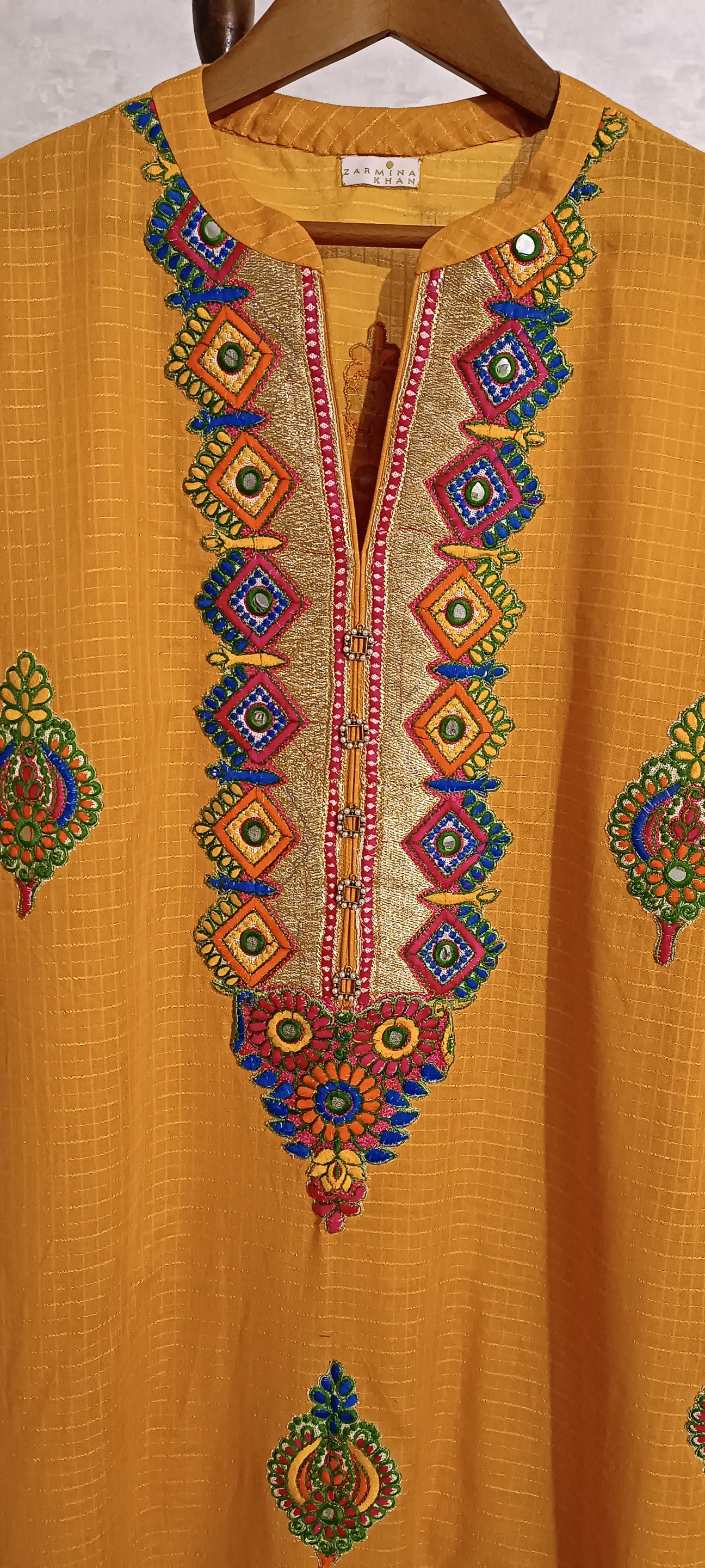 Spring Edit -  Pure Dobby Gold with Dori/Mirror/silk -  Kesari Yellow