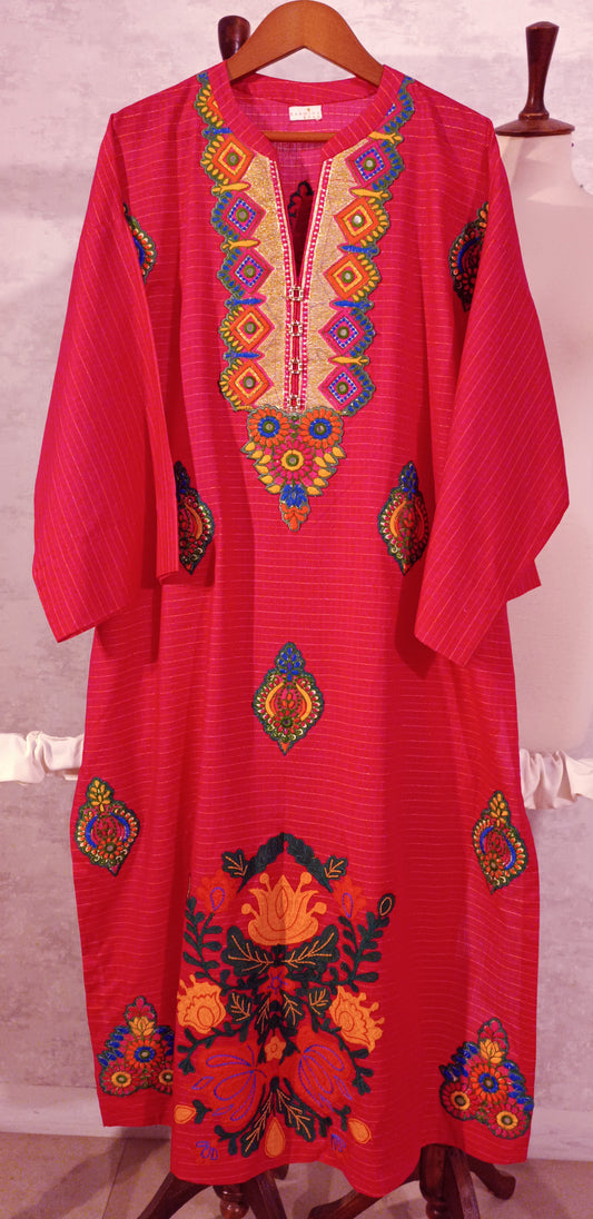 Spring Edit -  Pure Dobby Gold with Dori/Mirror/silk -  Hollywood Pink