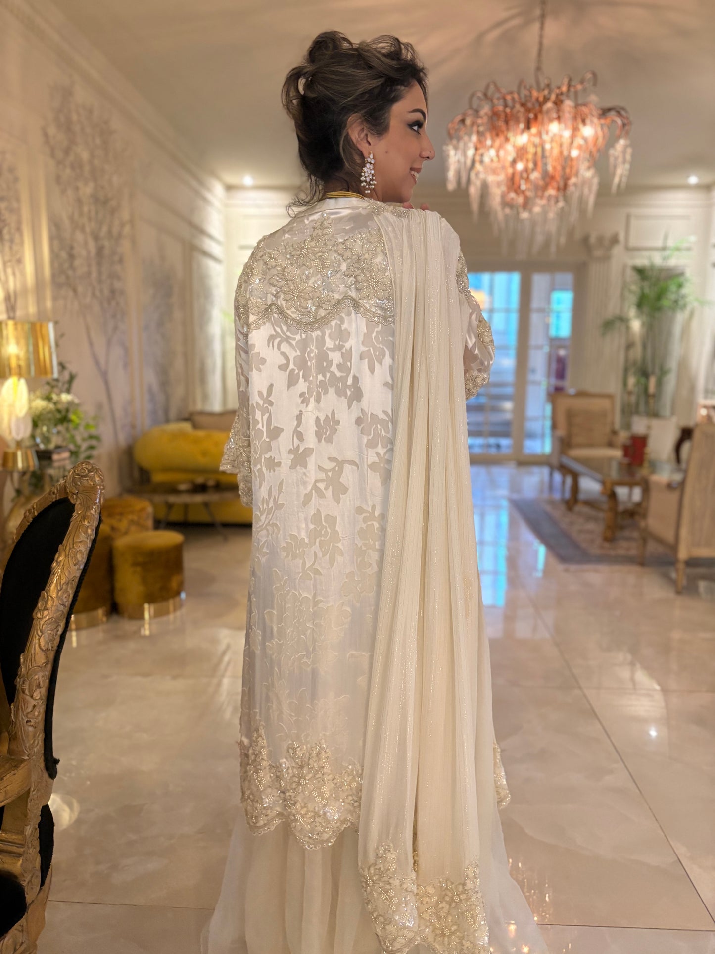 Wedding Edit - Pure Chiffon Silk Broshia - Soft White