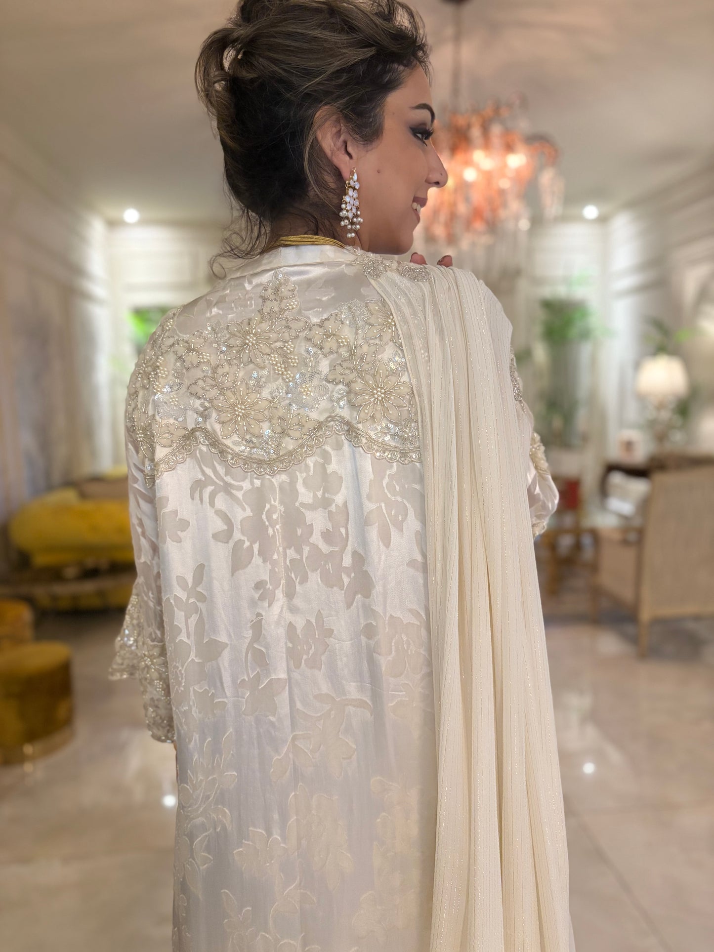 Wedding Edit - Pure Chiffon Silk Broshia - Soft White