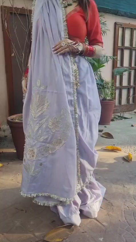 Malmal Ghagra Sari