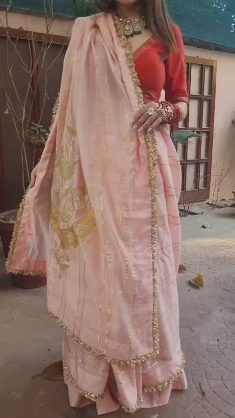 Malmal Ghagra Sari