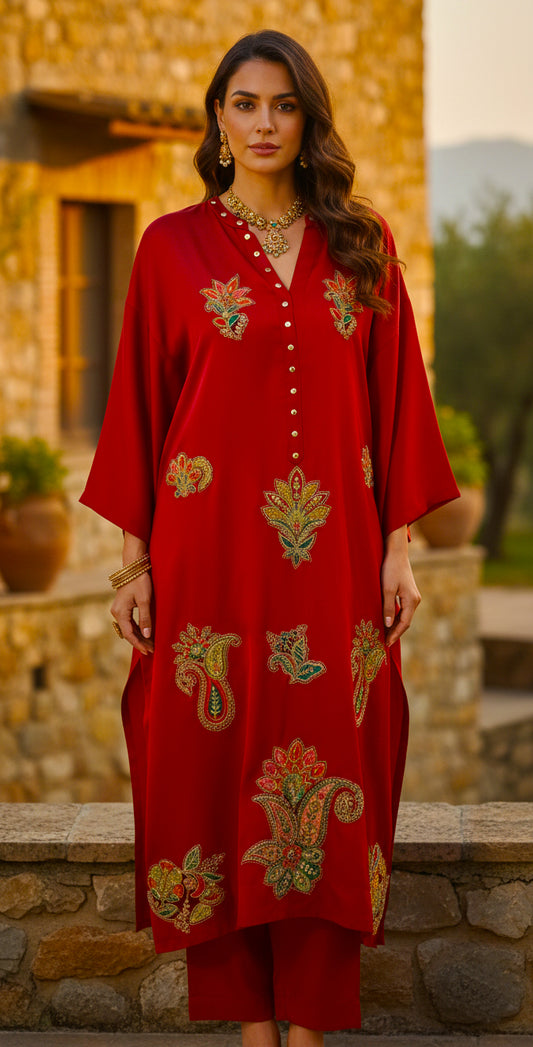 Wedding Edit - Pure Sateen  Applique & Embroidery -  The red 'Red'