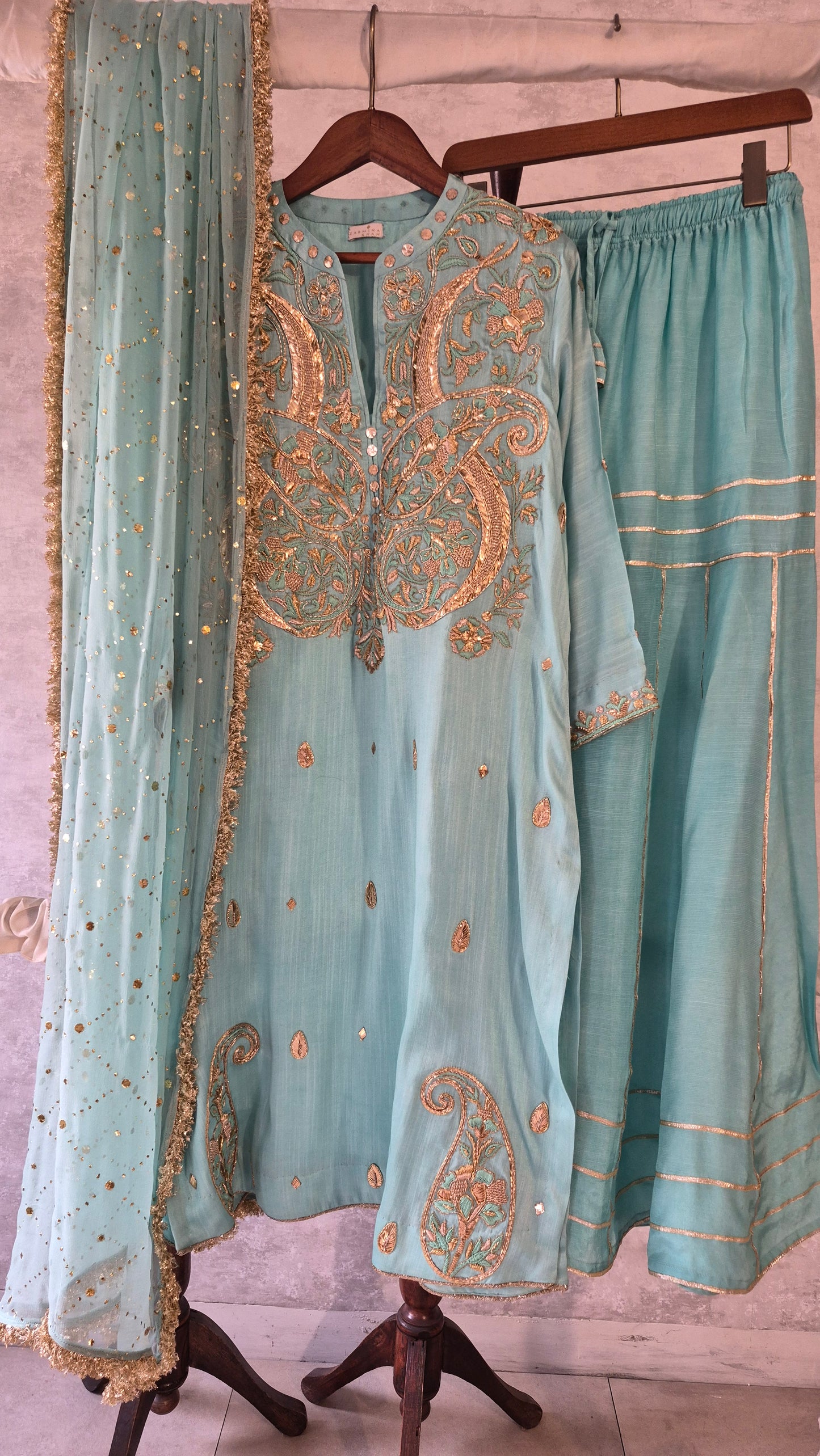 Celestial Tiffany Blue Paisely