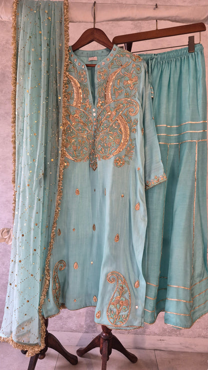 Celestial Tiffany Blue Paisely