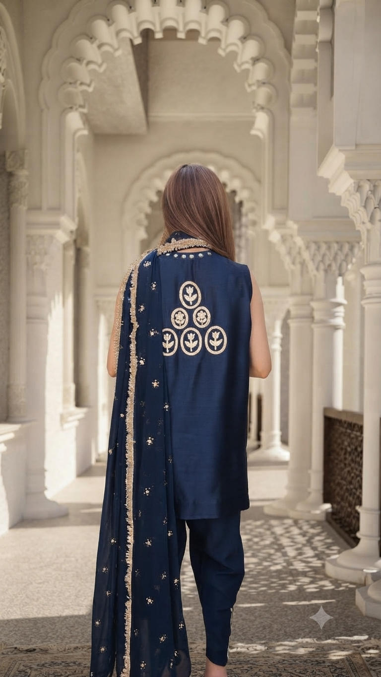 Kurta Navy Medalian Set
