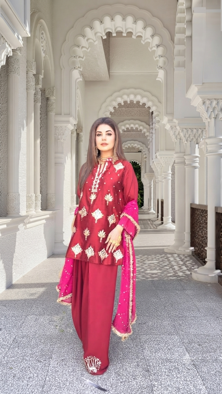 Kurta Rich Crimson Set