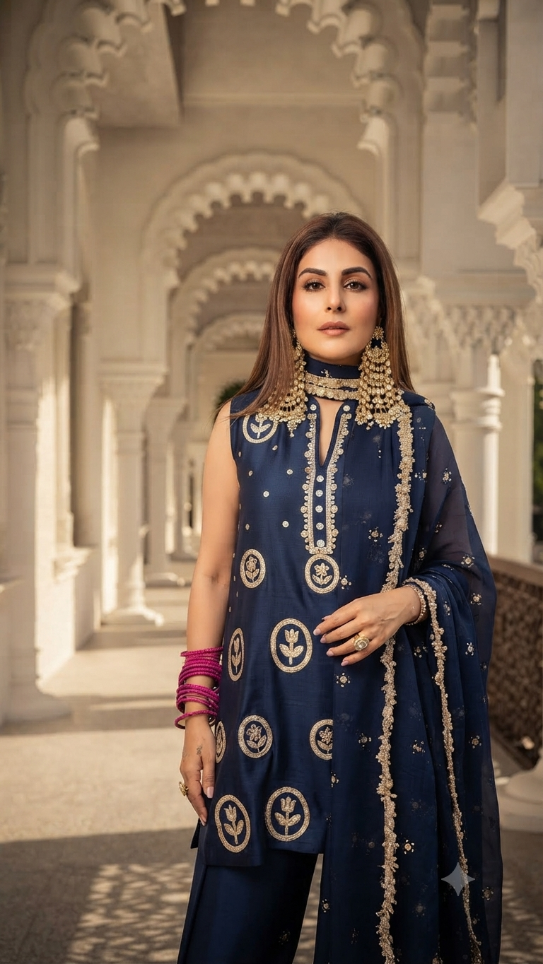 Kurta Navy Medalian Set