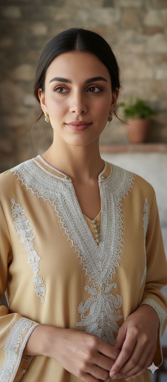 Winter Edit - Dori Embroidered Karandi -  - Buttercup Yellow