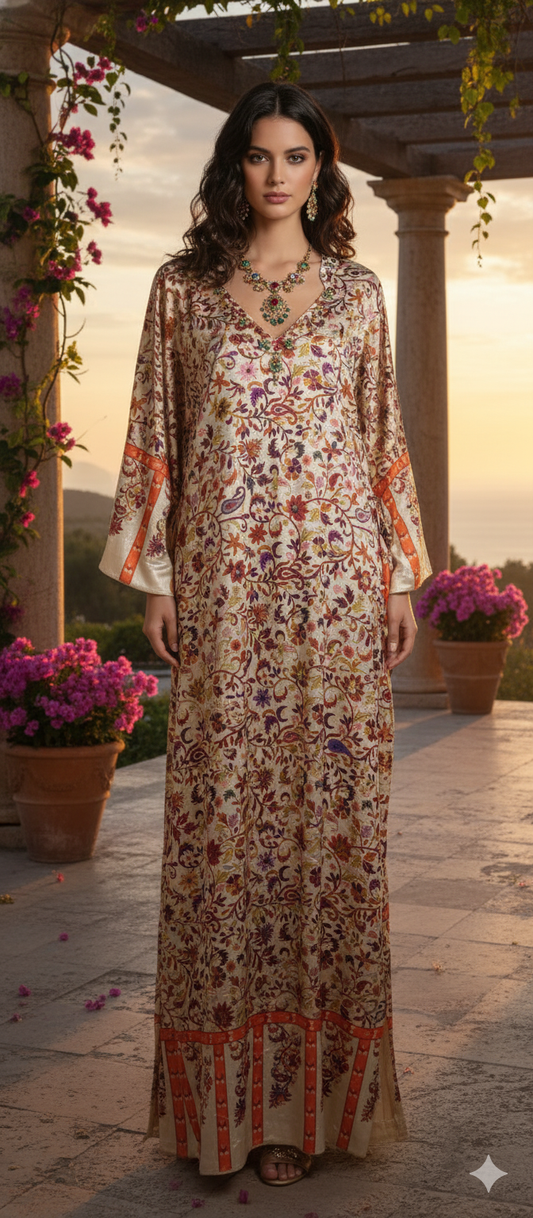 Formal Wear - Printed Velvet Kaftan