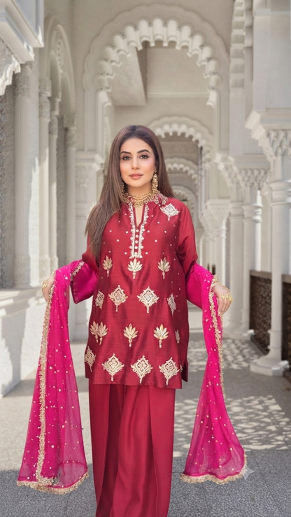 Kurta Rich Crimson Set