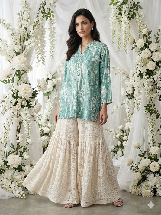 Chikkan Kurta Gharara set