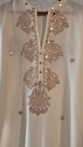 Dhaka malmal Rose Kurta