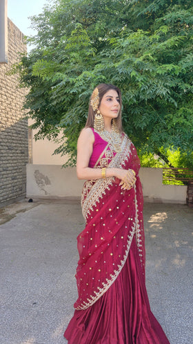 Red Ghagra Duppatta