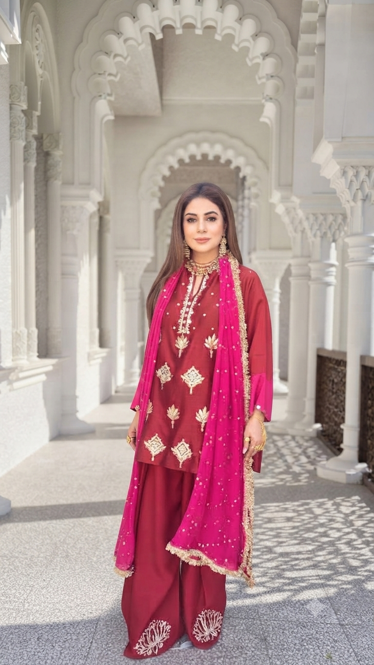 Kurta Rich Crimson Set