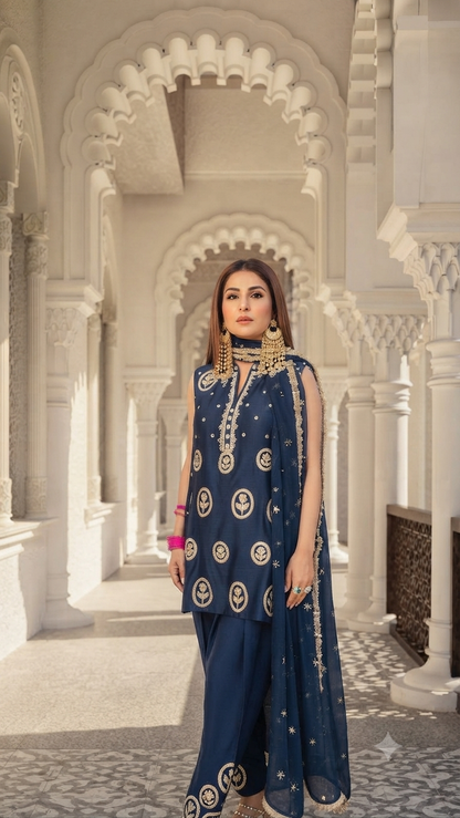 Kurta Navy Medalian Set