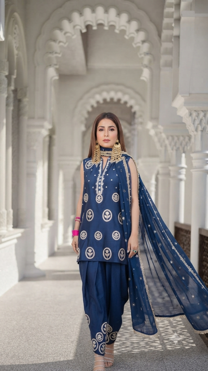 Kurta Navy Medalian Set