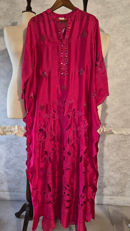 Kaftan Rich Hot Fuschia Pink